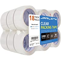 JARLINK Clear Packing Tape (18 Rolls), Heavy Duty Packaging Tape for Shipping Packaging Moving Sealing, 2.7mil Thick, 1…
