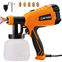 YATTICH Paint Sprayer, 700W High Power HVLP Spray Gun, 5 Copper Nozzles & 3 Patterns, Easy to Clean, for Furniture…