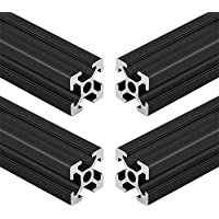 4pcs 150mm T Slot 2020 Aluminum Extrusion European Standard Anodized Linear Rail for 3D Printer Parts and CNC DIY Black…