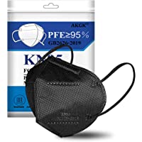 ApePal 5-Layer Disposable KN95 Face Masks Wide Elastic Ear Loops Safety Face Mask,Black,50PCS/Pack