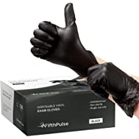 Black Vinyl Disposable Gloves Small 50 Pack - Latex Free, Powder Free Medical Exam Gloves - Surgical, Home, Cleaning…