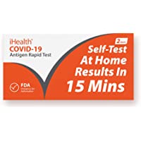 iHealth COVID-19 Antigen Rapid Test, 2 Tests per Pack,FDA EUA Authorized OTC at-Home Self Test, Results in 15 Minutes…