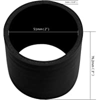 FCD Universal ID 51mm (2") Diameter 3" Length Straight Silicone Hose 5mm Thick 4-Ply Coupler Intercooler for Auto (Black…