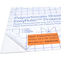 Polycarbonate Clear Plastic Sheet 12" X 18" X 0.0625" (1/16") Exact, Shatter Resistant, Easier to Cut, Bend, Mold than…