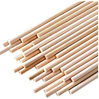 100PCS Dowel Rods Wood Sticks Wooden Dowel Rods - 1/4 x 6 Inch Unfinished Bamboo Sticks - for Crafts and DIYers
