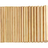 24 Pieces Brass Rods Round Solid Brass Stock Pin Assorted Diameter 1.5-8 mm for 100 mm Length Brass Rod for Drift…
