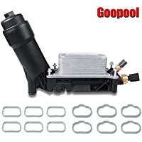 5184294AE Engine Oil Cooler and Oil Filter Housing Adapter Assembly with Gaskets Sensor-Compatible with 2011-2013 3.6L…
