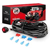 Nilight - NI -WA 06 LED Light Bar Wiring Harness Kit - 2 Leads 12V On Off Switch Power Relay Blade Fuse for Off Road…