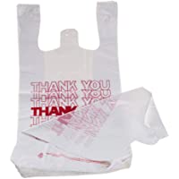 TashiBox Shopping Bags/Thank You Bags/Reusable and Disposable Grocery Bags - Measures 11.5" X 6.25" X 21", 15mic, 0.6…