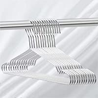 Seropy Coat Hangers Clothes 10 Pack Wire Hangers Heavy Duty Stainless Steel Hangers with Non Slip Grooves, Ultra Thin…