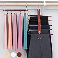MORALVE Pants Hangers Space Saving - Hangers for Clothes Hanger Organizer - Jean Hangers Pants Rack Scarf Hanger Closet…