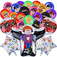 Eiwivoo 33Pcs Robot Balloons, Foil Balloon and Latex Balloon Game Theme Party Decorations Supplies for Boy Girl Kids…