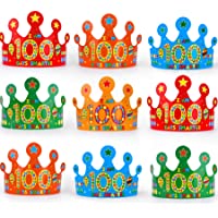 35 Pieces 100 Days Paper Crowns, 100th Day of School Celebration Paper Crown Party Hat with I am 100 Days Smarter…