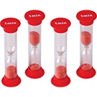 Teacher Created Resources 1 Minute Sand Timer - Small (20646), Red, Pack of 4