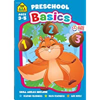 School Zone - Preschool Basics Workbook - 64 Pages, Ages 3 to 5, Colors, Numbers, Counting, Matching, Classifying…