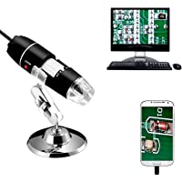 Jiusion 40 to 1000x Magnification Endoscope, 8 LED USB 2.0 Digital Microscope, Mini Camera with OTG Adapter and Metal…