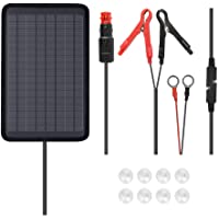 Renogy 5W 12V Portable Solar Panel Battery Maintainer Trickle Charger with Lighter Plug, Alligator Clips, and Battery…
