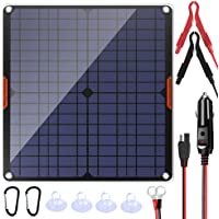 POWISER 20W 12V Solar Panel Car Battery Charger Portable Waterproof Power Trickle Battery Charger & Maintainer for Car…