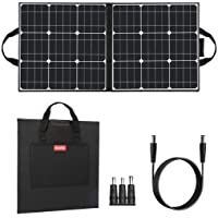 FF FLASHFISH 50W 18V Portable Solar Panel, Foldable Solar Charger with 5V USB 18V DC Output Compatible with Portable…