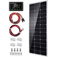 Topsolar Solar Panel Kit 100 Watt 12 Volt Monocrystalline Off Grid System for Homes RV Boat + 20A 12V/24V Solar Charge…