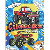 Coloring Book for Kids: Fun & Theme Based Coloring Book for Early Learning - Cartoon-Inspired Designs of Things that Go