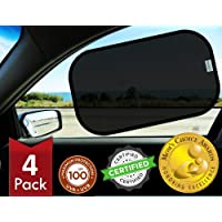 kinder Fluff Car Window Shade (4Pack)-The Only Certified Car Window Sun Shade for Baby Proven to Block 99.95% UVR - Mom…