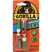 Gorilla Super Glue Gel, Two 3 Gram Tubes, Clear, (Pack of 1)