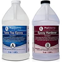Clear Table Top Epoxy Resin That Self Levels, This is a 1 Gallon High Gloss (0.5 Gallon Resin + 0.5 Gallon Hardener) Kit…