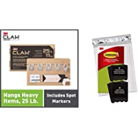 3M Claw Drywall Picture Hangers Holds 25 lb. & Command 8 Medium Pairs and 8 Large Pairs Black Picture Hanging Strips