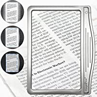 MagniPros 3X Large Ultra Bright LED Page Magnifier with 12 Anti-Glare Dimmable LEDs(Evenly Lit Viewing Area & Relieve…