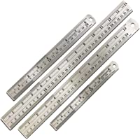 Mr. Pen Steel Rulers, 6, 8, 12, 14 inch Metal Rulers, Pack of 4