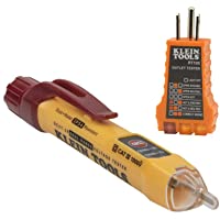 Klein Tools NCVT2PKIT Non-Contact Voltage Tester with Receptacle Tester, 12-48V AC or 48 - 1000V AC Dual Range for Broad…