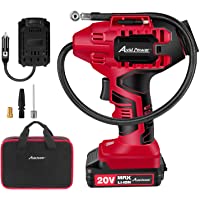 Avid Power Tire Inflator Air Compressor, 20V Cordless Car Tire Pump with Rechargeable Li-ion Battery, 12V Car Power…