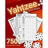 Yahtzee Score Pads: 750 Large Print Sheets for Scorekeeping (Score Book)