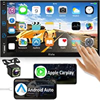 Car Stereo Compatible with Apple Carplay & Android Auto, Hieha 7 Inch Double Din Car Stereo with Bluetooth and Backup…