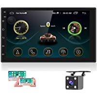 Hikity Android Car Stereo Double Din 7 Inch Touch Screen Car Radio with GPS Navigation Bluetooth FM Supports Mirror Link…