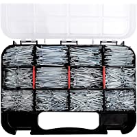 HongWay 1500pcs Hardware Nails Assortment Kit, Galvanized Nail, Assorted 12 Size Wire and Brad Nails