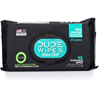 DUDE Wipes Flushable Wet Wipes Dispenser Mint Chill 48Count - Scented Wet Wipes with Vitamin-E Aloe Eucalyptus & Tea…