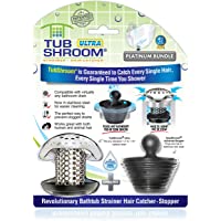 TubShroom Ultra Revolutionary Bath Tub Drain Protector Hair Catcher/Strainer/Snare, Stainless Steel, Stainless Combo