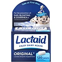 Lactaid Original Strength Lactose Intolerance Relief Caplets with Natural Lactase Enzyme, 120 ct