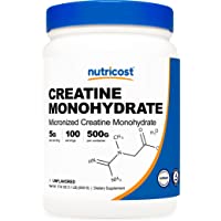 Nutricost Creatine Monohydrate Micronized Powder 500G, 5000mg Per Serv - Pure Micronized Creatine Monohydrate
