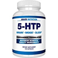 5-HTP 200mg Plus Calcium for Mood, Sleep, Anxiety – Supports Calm and Relaxed Mood – 99% High Purity – 120 Capsules…