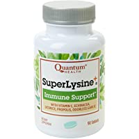 Quantum Health Super Lysine+ / Advanced Formula Lysine+ Immune Support with Vitamin C, Echinacea, Licorice, Propolis…