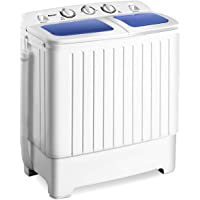 Giantex Portable Mini Compact Twin Tub Washing Machine 17.6lbs Washer Spain Spinner Portable Washing Machine, Blue…
