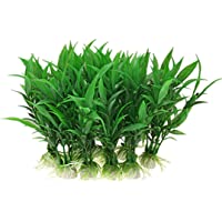 CNZ 10-Piece Green Plastic Aquarium Tank Plants Grass Decoration 4.5" Tall