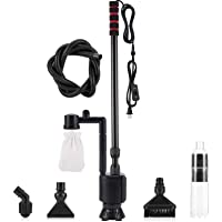 AQQA Aquarium Gravel Cleaner Siphon Kit,6 in 1 Electric Automatic Removable Vacuum Water Changer，Multifunction Wash Sand…