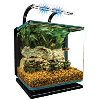 Playlearn Mini Aquarium Artificial Fish Tank with Moving Fish – USB/Battery Powered – Fake Aquarium Toy Fish Tank with 3…