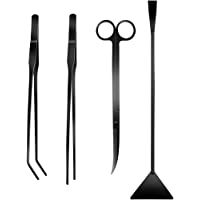 4Pcs Aquascaping Tools Kit, Long Stainless Steel Aquarium Plant Tools with Black Anti-Rust Coating, Aquarium Tweezers…
