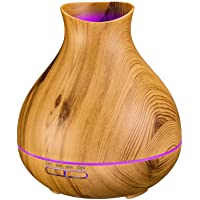 Aromatherapy Essential Oil Diffuser 550ml 12 Hours Wood Grain Aroma Diffuser with Timer Cool Mist Humidifier for Large…