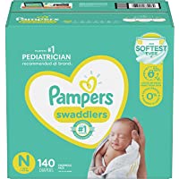 Diapers Newborn/Size 0 (< 10 lb), 140 Count - Pampers Swaddlers Disposable Baby Diapers, Enormous Pack (Packaging May…